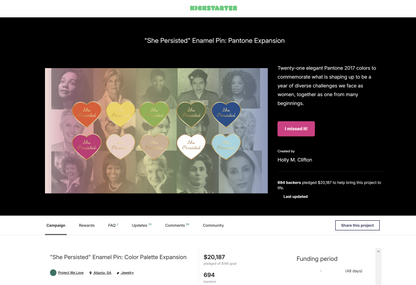 She Persisted Enamel Pin